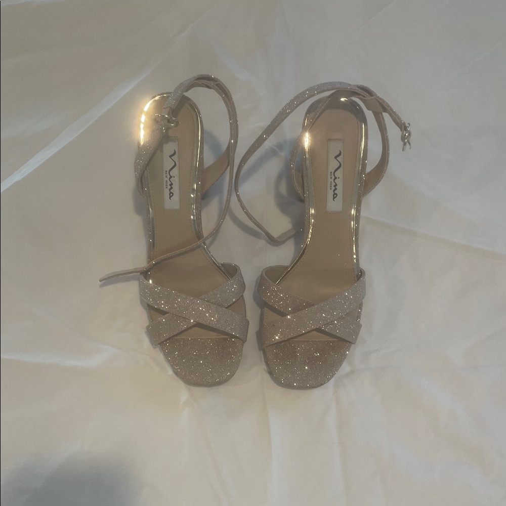 Nina Shoes Sparkling Beige Heels